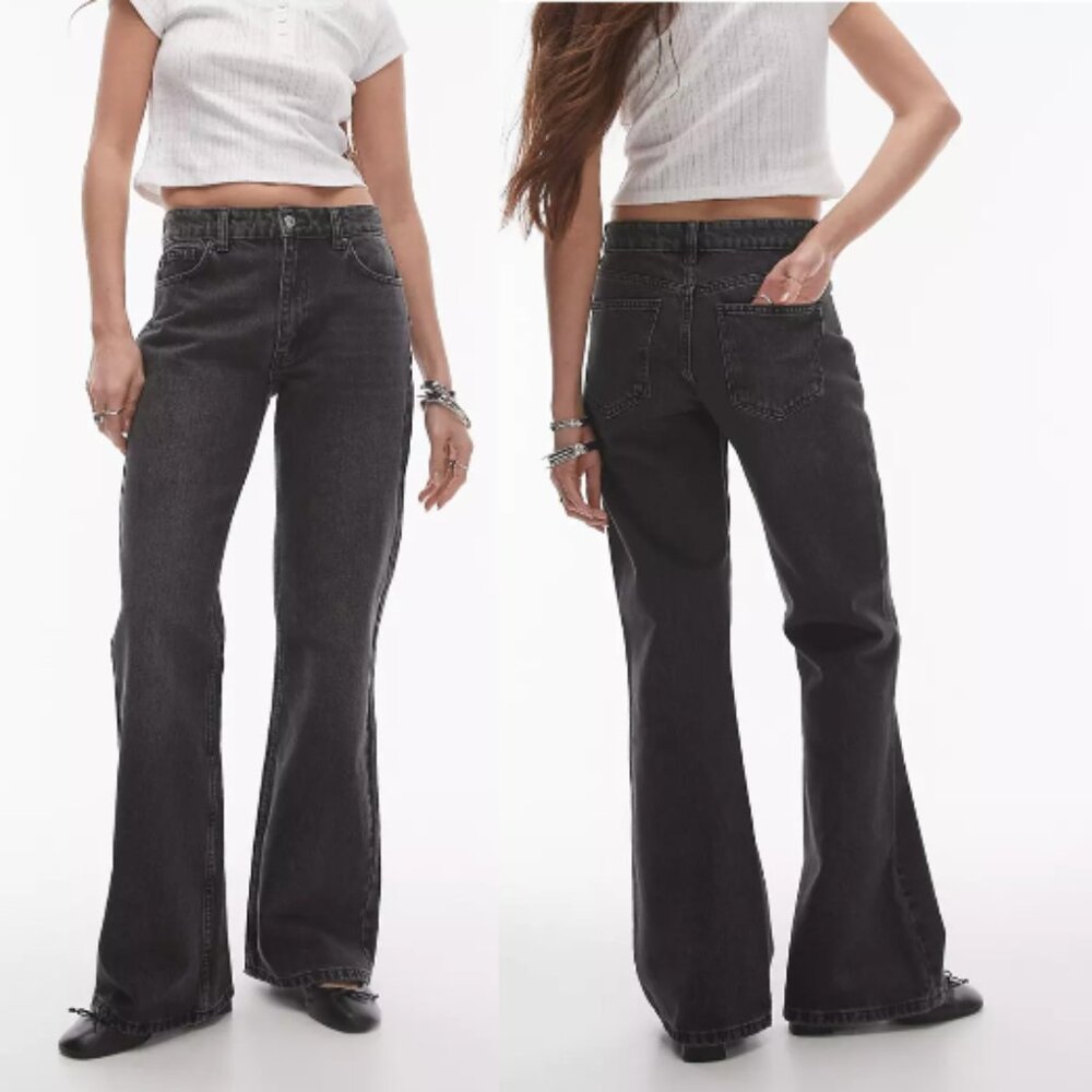 Topshop Relaxed Flare Jeans W 32 in L 30